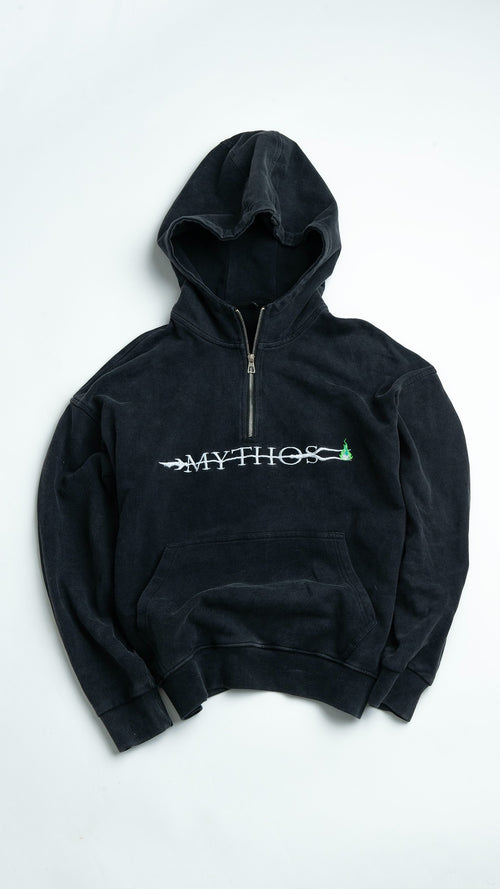 Black Quarter-Zip Hoodie