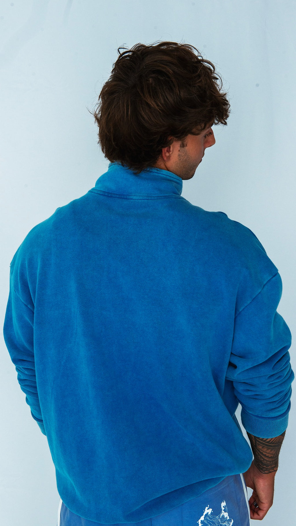 Blue Quarter-Zip Hoodie